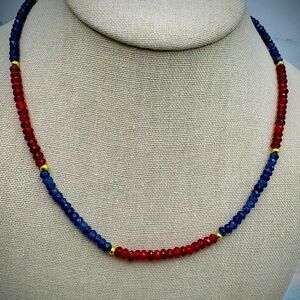 Red Blue Jade Necklace
